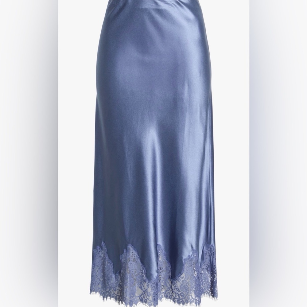 Reformation Satin Midi Skirt in Lavender
